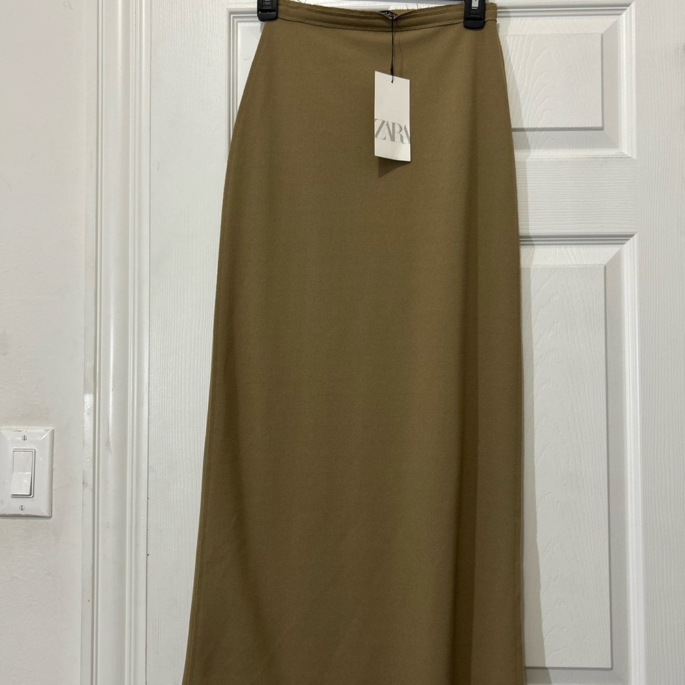 Zara Olive Maxi Skirt